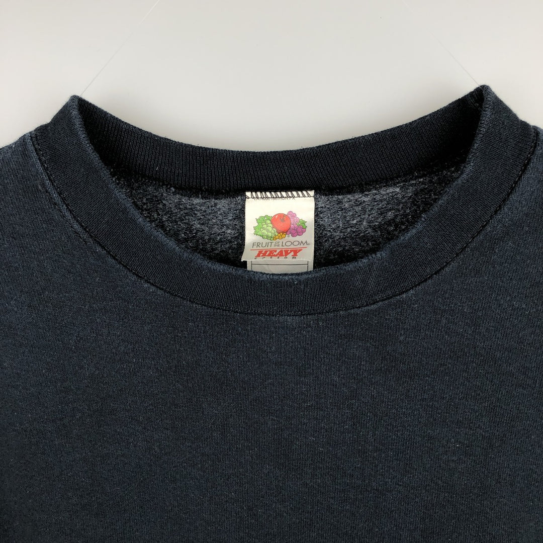 Fruit of the Loom plain blank sweatshirt, men's size XL cotton black type Vintage Second Hand