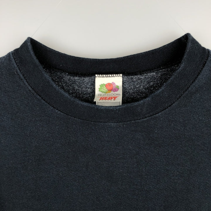 Fruit of the Loom plain blank sweatshirt, men's size XL cotton black type Vintage Second Hand