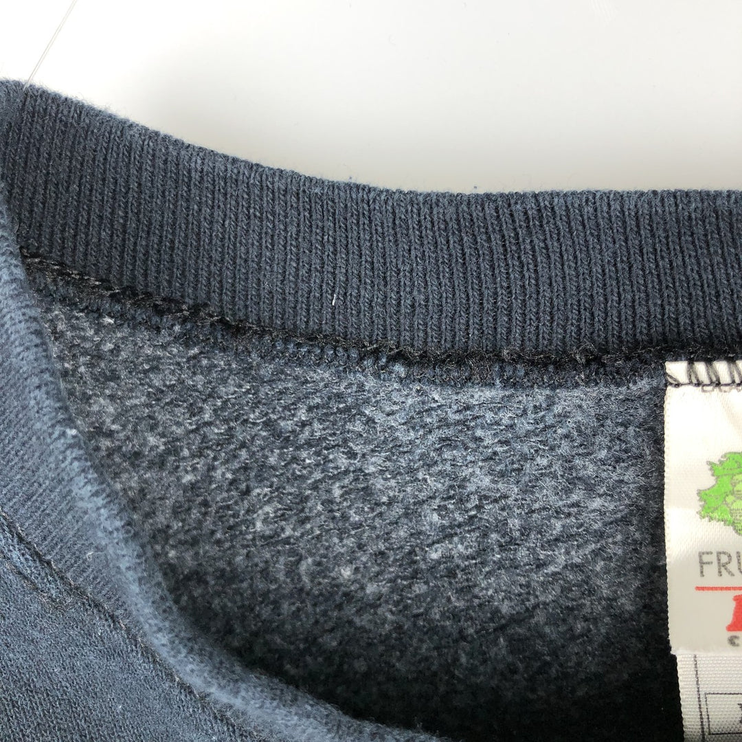 Fruit of the Loom plain blank sweatshirt, men's size XL cotton black type Vintage Second Hand