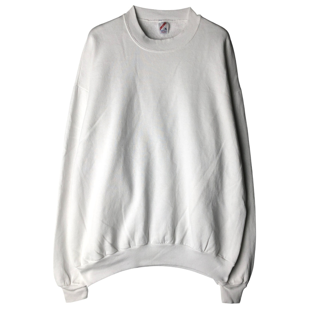 90'S Jerzees Plain Blank Sweatshirt Trainer Made in USA Men's XL Vintage cotton white type Vintage Second Hand