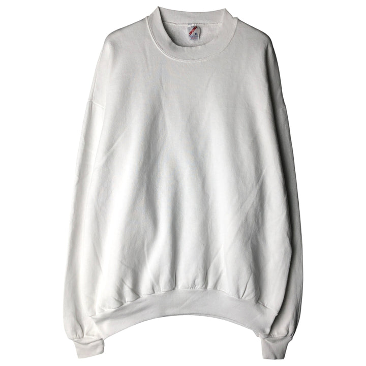 90'S Jerzees Plain Blank Sweatshirt Trainer Made in USA Men's XL Vintage cotton white type Vintage Second Hand