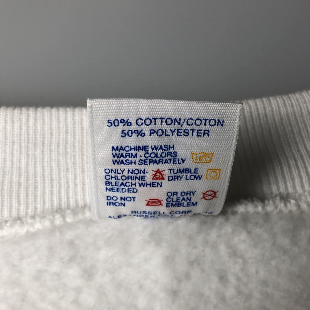 90'S Jerzees Plain Blank Sweatshirt Trainer Made in USA Men's XL Vintage cotton white type Vintage Second Hand