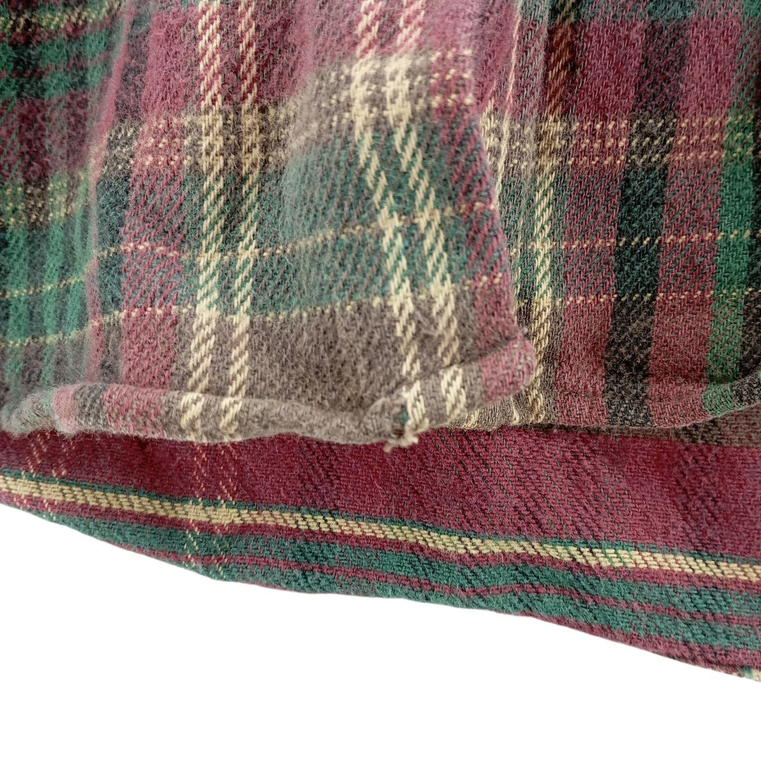 GFC TRADING CO. Long Sleeve Heavy Flannel Check Shirt, Men's Size XL, Vintage cotton wine-red Vintage Second Hand