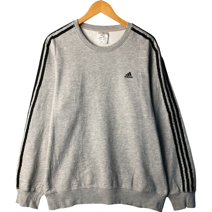 00'S Adidas logo sweatshirt, men's size L cotton gray type Vintage Second Hand