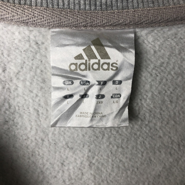 00'S Adidas logo sweatshirt, men's size L cotton gray type Vintage Second Hand