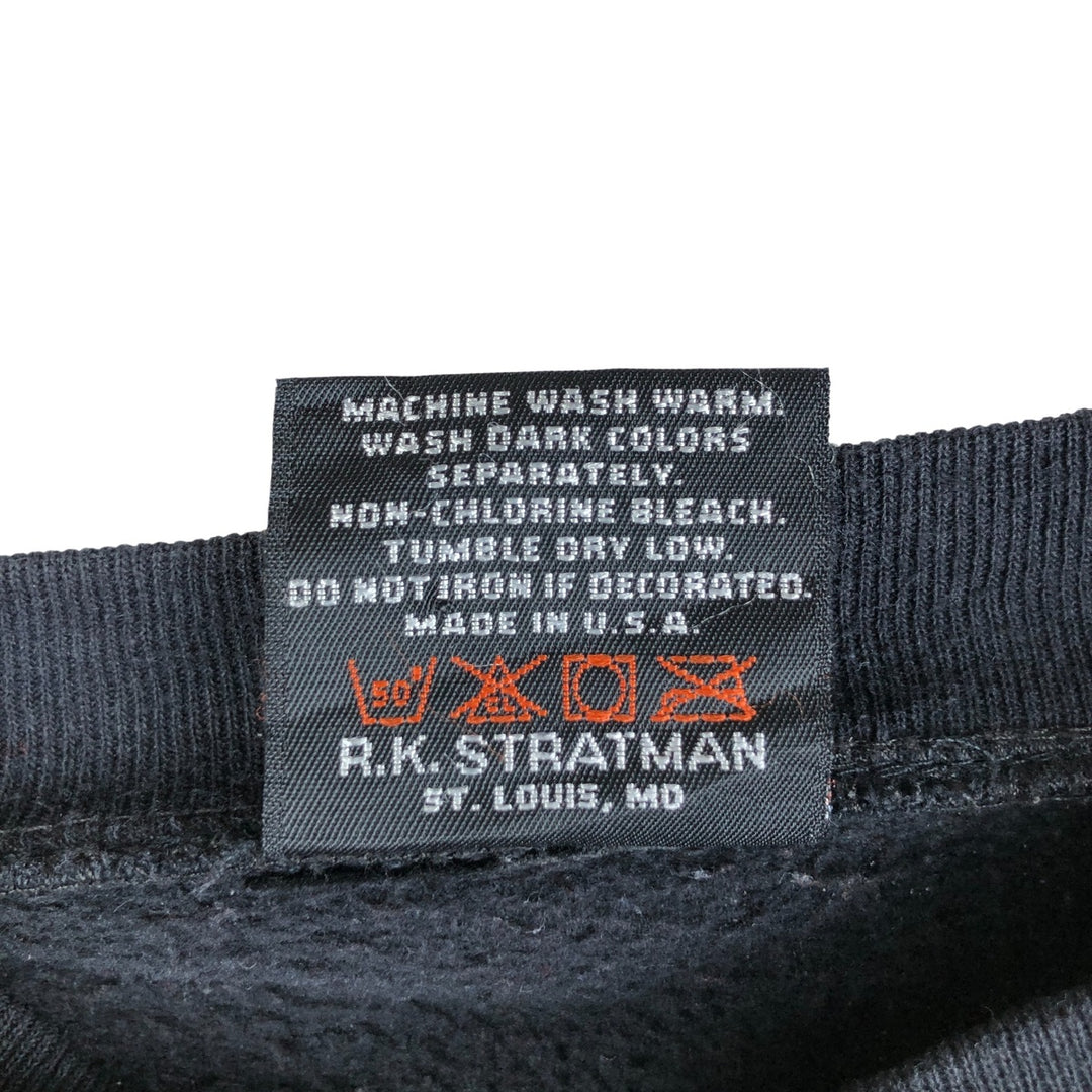 2000'S Harley-Davidson Eagle Print Two-Tone Advertising Henley Sweatshirt, Made in USA, Men's Size L cotton black type Vintage Second Hand