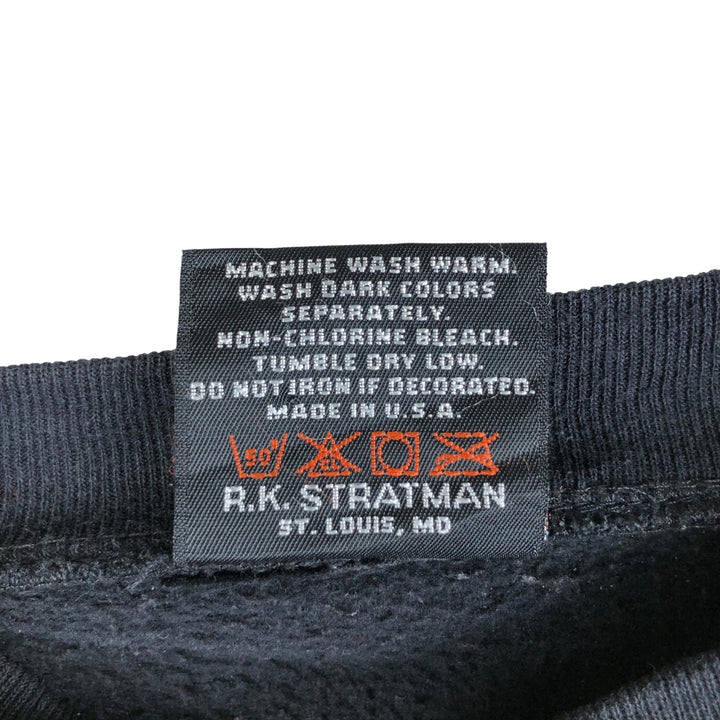 2000'S Harley-Davidson Eagle Print Two-Tone Advertising Henley Sweatshirt, Made in USA, Men's Size L cotton black type Vintage Second Hand