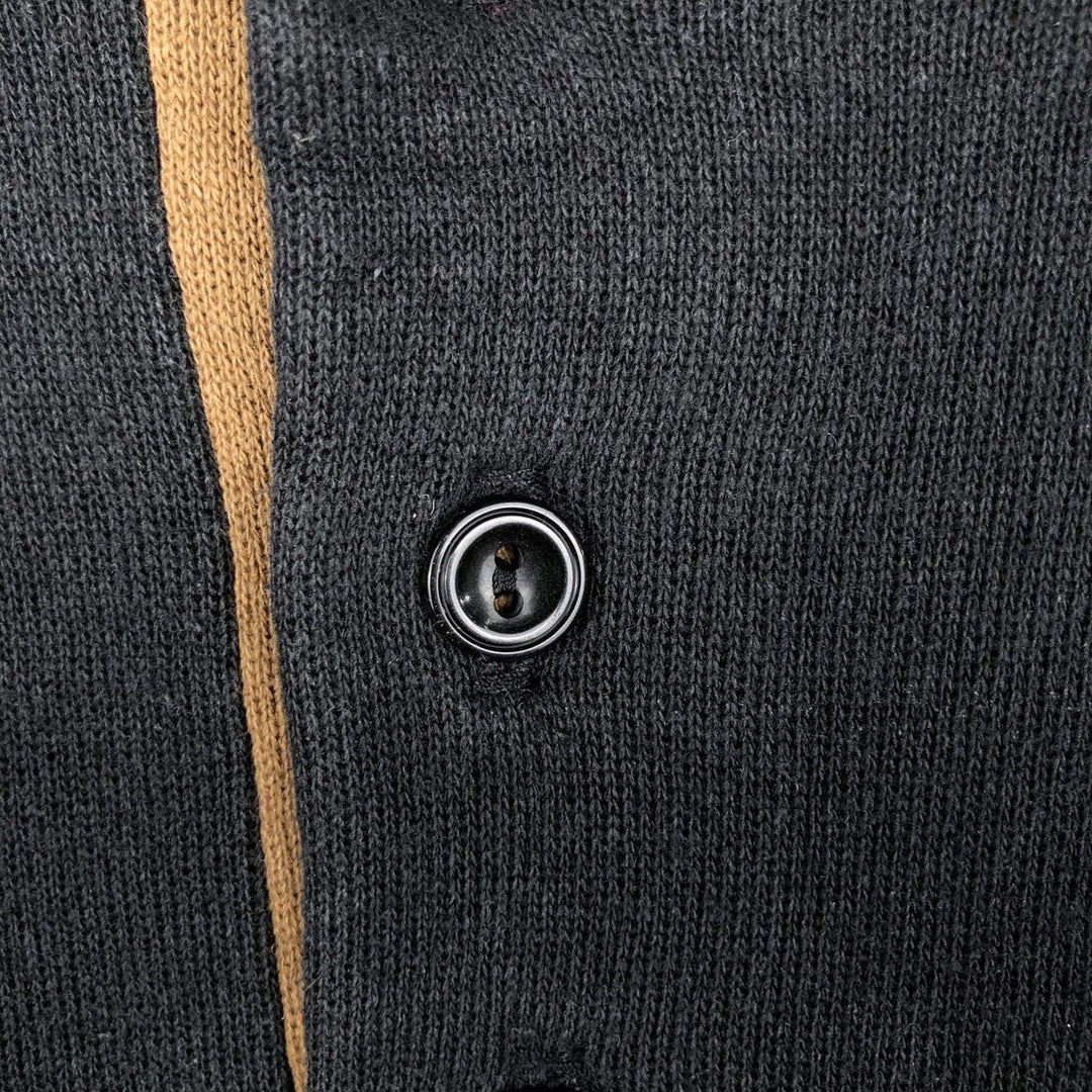 2000'S Harley-Davidson Eagle Print Two-Tone Advertising Henley Sweatshirt, Made in USA, Men's Size L cotton black type Vintage Second Hand