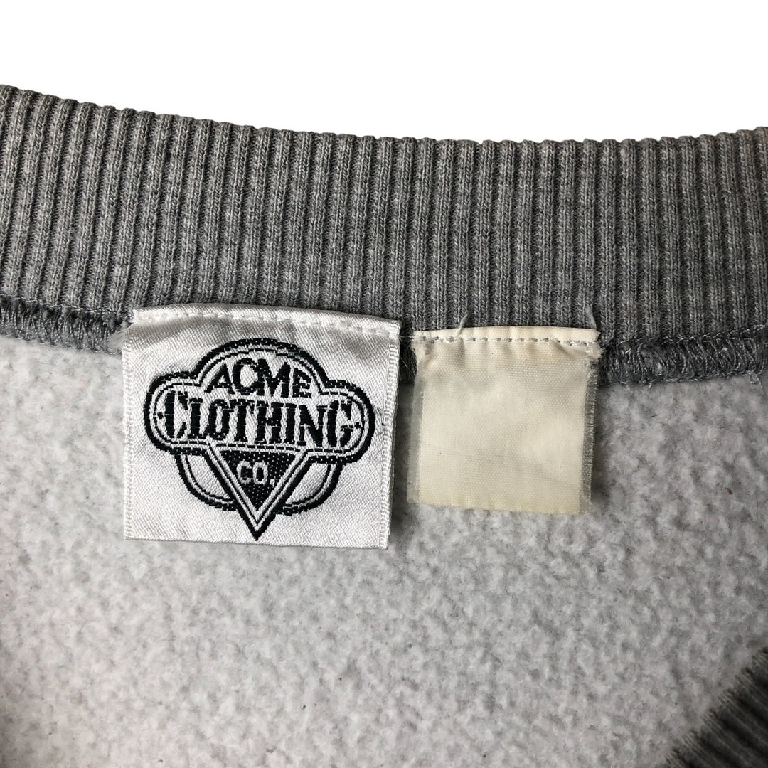 90'S ACME Clothing Looney Tunes Character Sweatshirt, Men's, Size XL, Vintage unclear gray type Vintage Second Hand