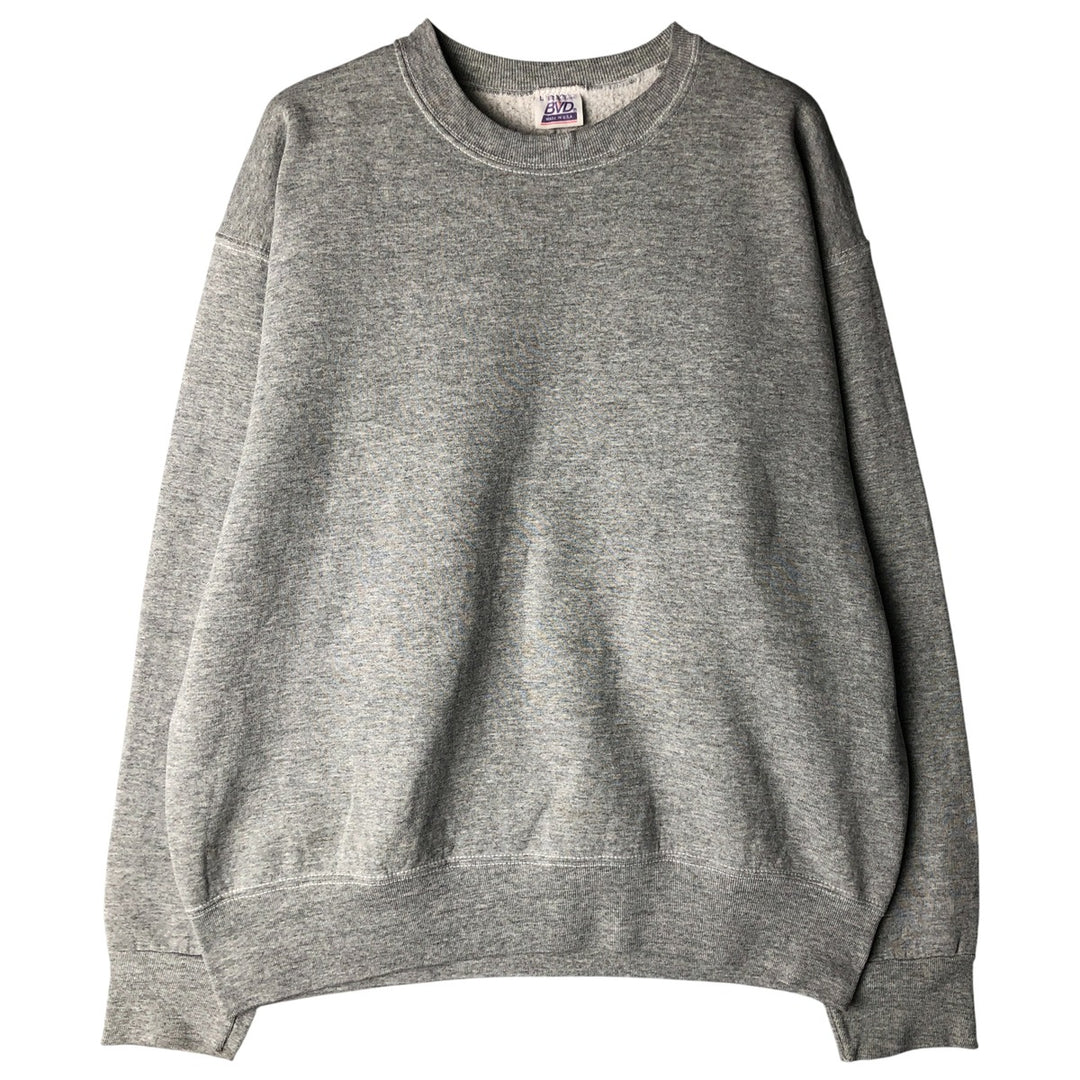 90'S BVD plain blank sweatshirt, sweatshirt, made in USA, men's size L, vintage cotton gray type Vintage Second Hand