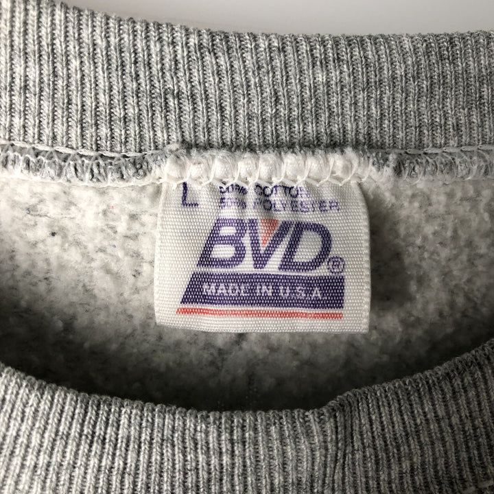 90'S BVD plain blank sweatshirt, sweatshirt, made in USA, men's size L, vintage cotton gray type Vintage Second Hand