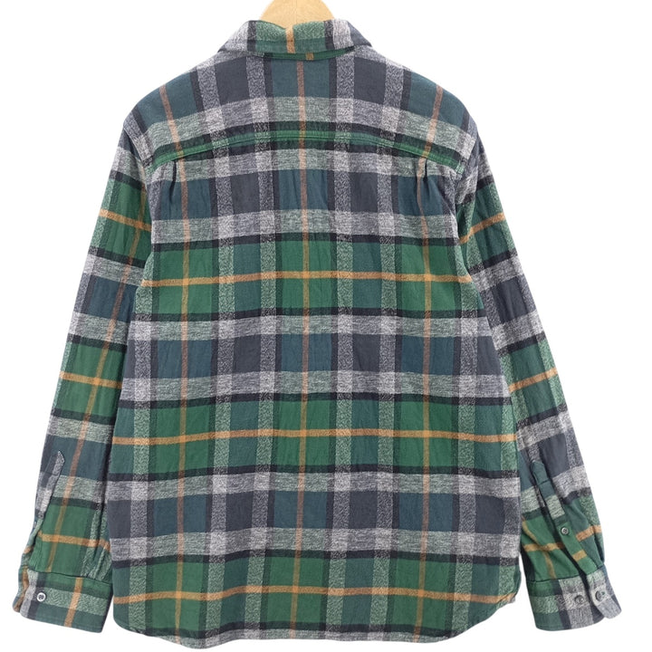 The North Face Men's Long Sleeve Flannel Check Shirt, Size L cotton Green type dark green Vintage Second Hand