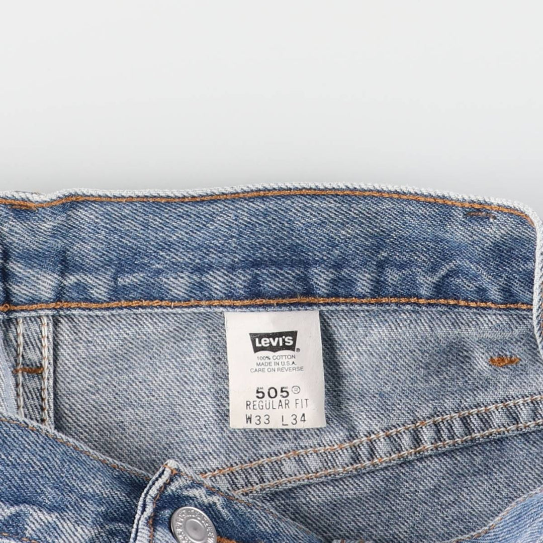 2000'S Levi's 505 Regular Fit Tapered Denim Pants, Made in USA, Men's Size W32 cotton blue type Vintage Second Hand