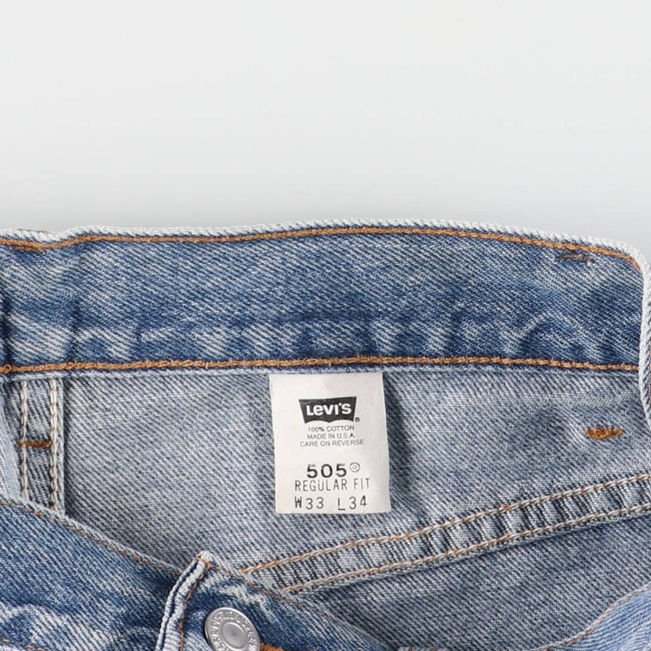 2000'S Levi's 505 Regular Fit Tapered Denim Pants, Made in USA, Men's Size W32 cotton blue type Vintage Second Hand