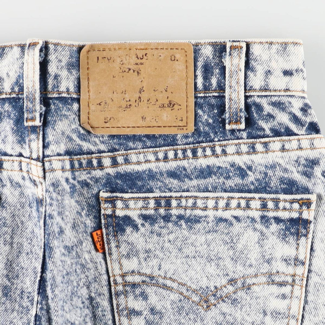 90s-00'S Levi's 40505-0209 Orange Tab Chemical Wash Tapered Denim Pants, Made in USA, Men's Size W30 cotton blue type Vintage Second Hand