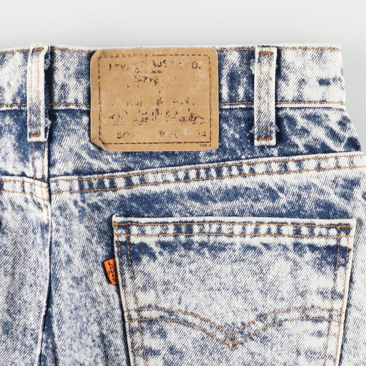 90s-00'S Levi's 40505-0209 Orange Tab Chemical Wash Tapered Denim Pants, Made in USA, Men's Size W30 cotton blue type Vintage Second Hand