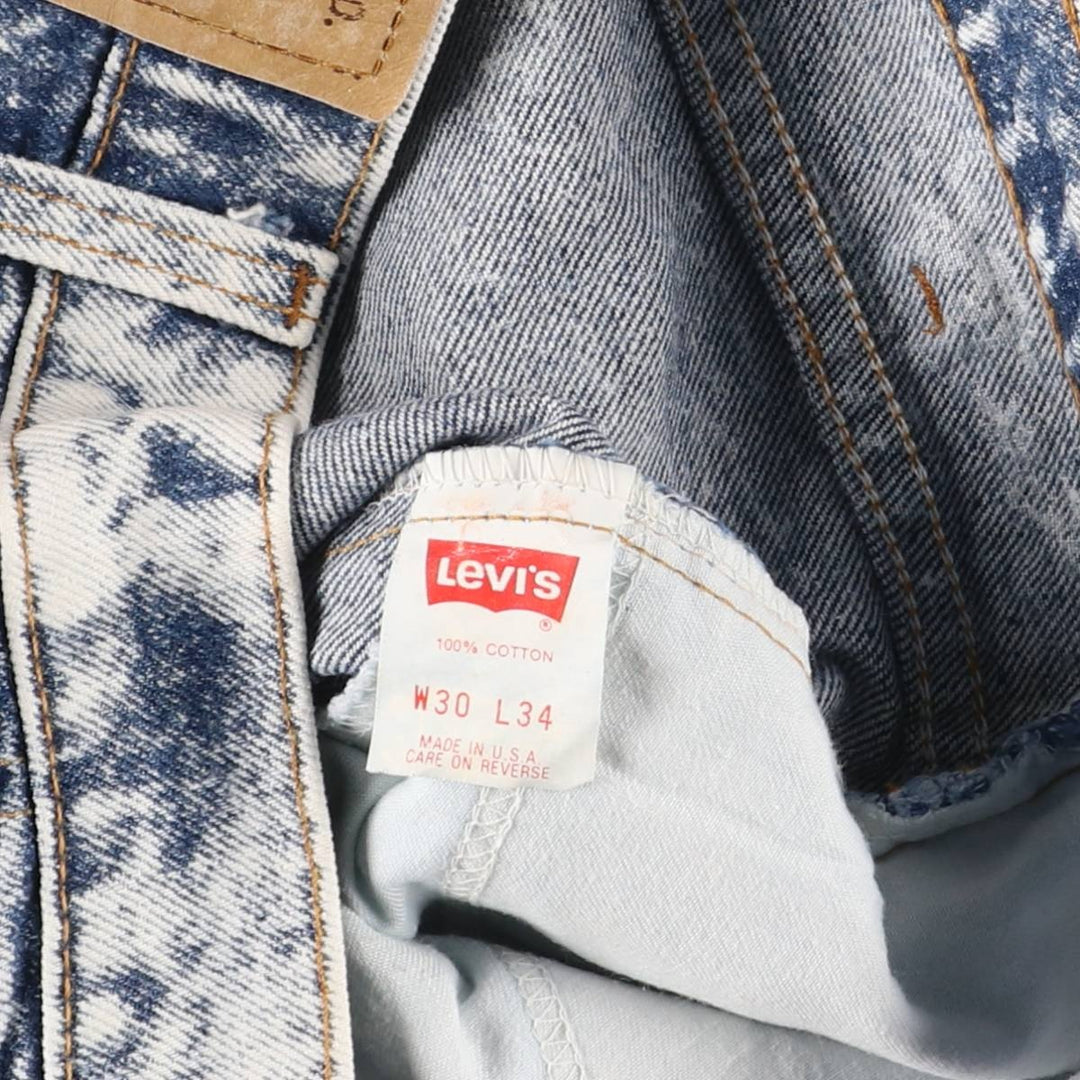 90s-00'S Levi's 40505-0209 Orange Tab Chemical Wash Tapered Denim Pants, Made in USA, Men's Size W30 cotton blue type Vintage Second Hand