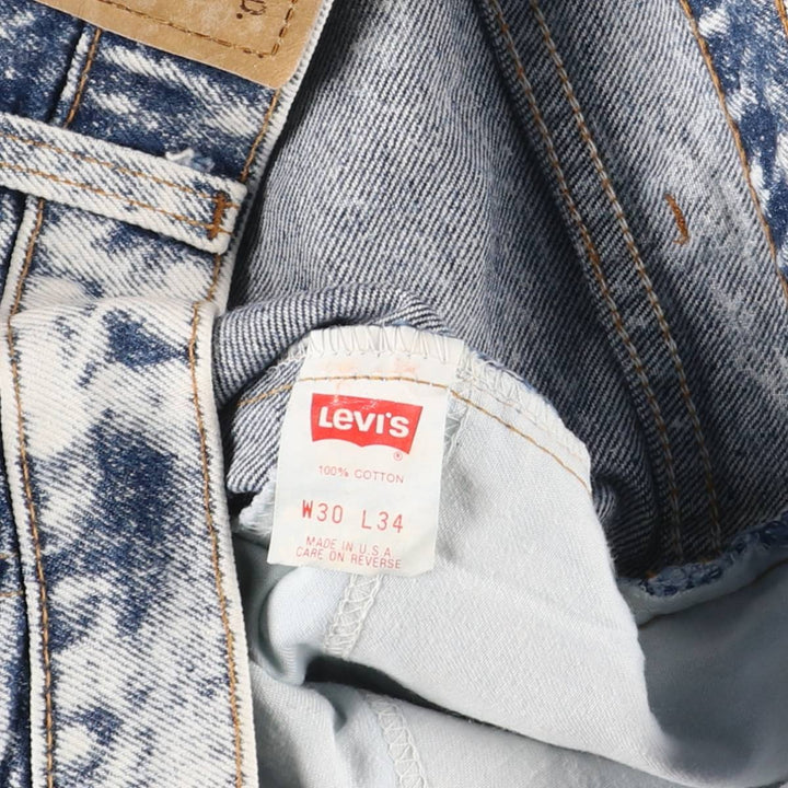 90s-00'S Levi's 40505-0209 Orange Tab Chemical Wash Tapered Denim Pants, Made in USA, Men's Size W30 cotton blue type Vintage Second Hand