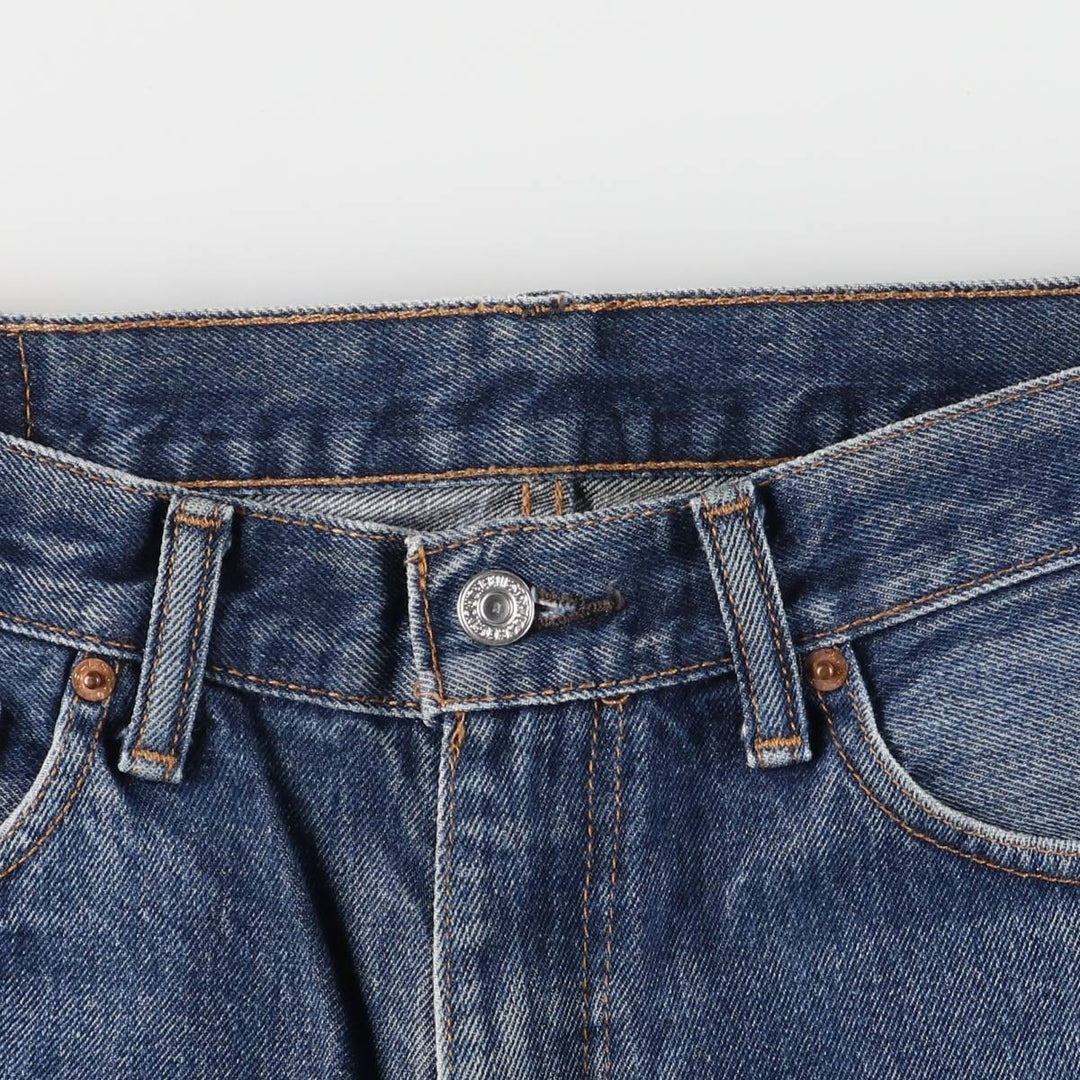Levi's 505 tapered denim pants for men, size W34 cotton blue type Vintage Second Hand