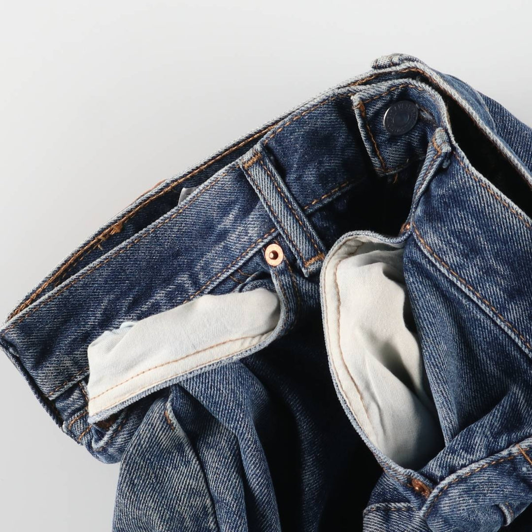 Levi's 505 tapered denim pants for men, size W34 cotton blue type Vintage Second Hand