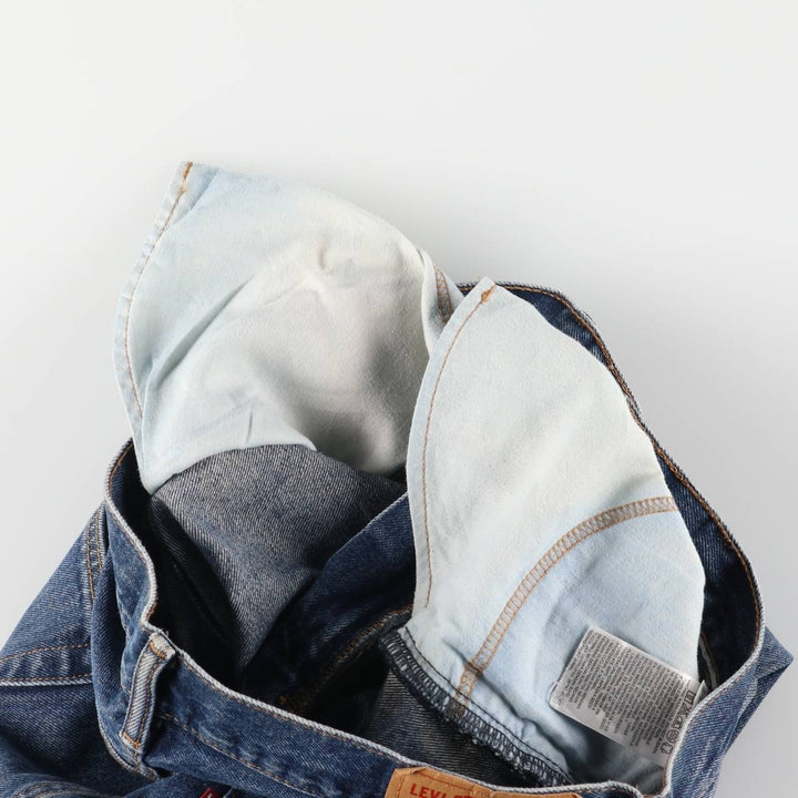 Levi's 505 tapered denim pants for men, size W34 cotton blue type Vintage Second Hand