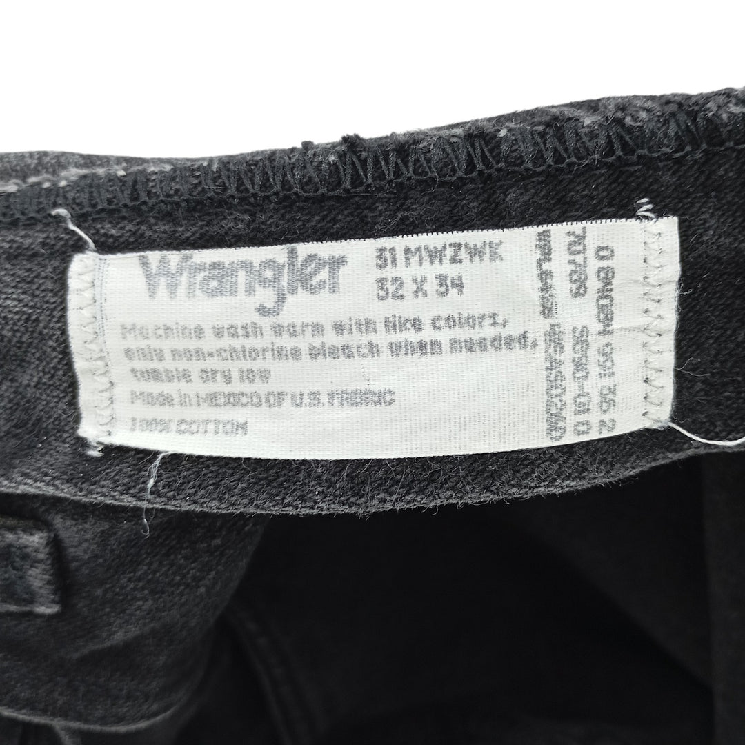 80s-90'S Wrangler Black Denim Straight Denim Pants Men's W32 Vintage cotton black type Vintage Second Hand