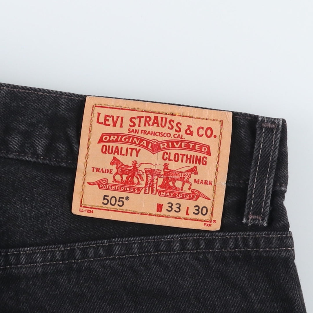 2000'S Levi's 505 Regular Fit Black Denim Tapered Denim Pants, Men's Size W33 cotton black type Vintage Second Hand