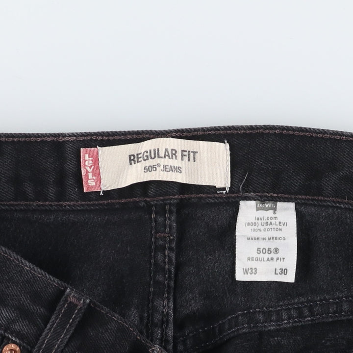 2000'S Levi's 505 Regular Fit Black Denim Tapered Denim Pants, Men's Size W33 cotton black type Vintage Second Hand