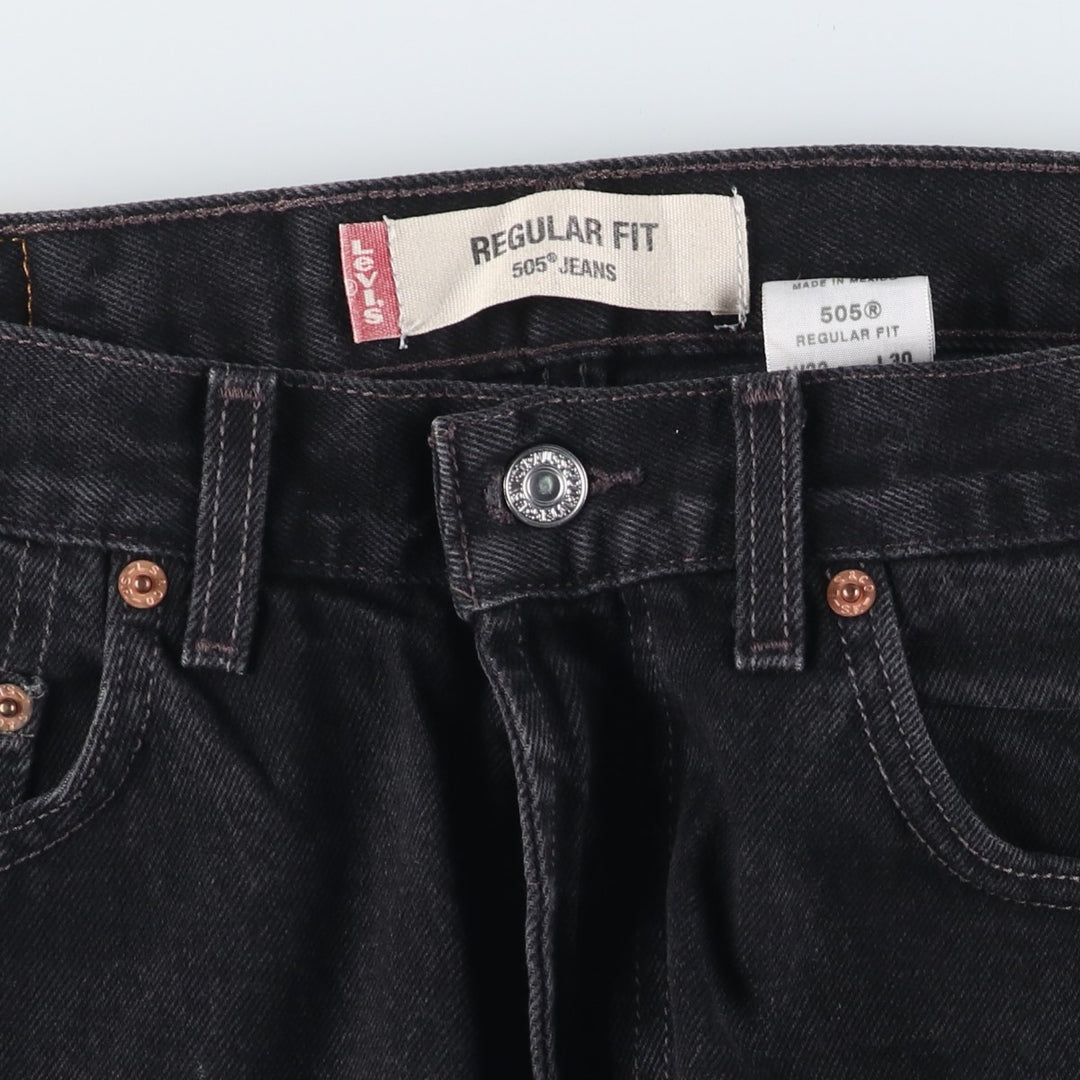 2000'S Levi's 505 Regular Fit Black Denim Tapered Denim Pants, Men's Size W33 cotton black type Vintage Second Hand