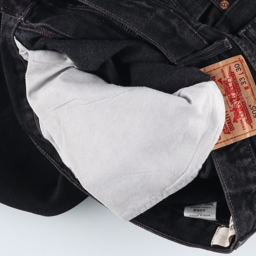 2000'S Levi's 505 Regular Fit Black Denim Tapered Denim Pants, Men's Size W33 cotton black type Vintage Second Hand