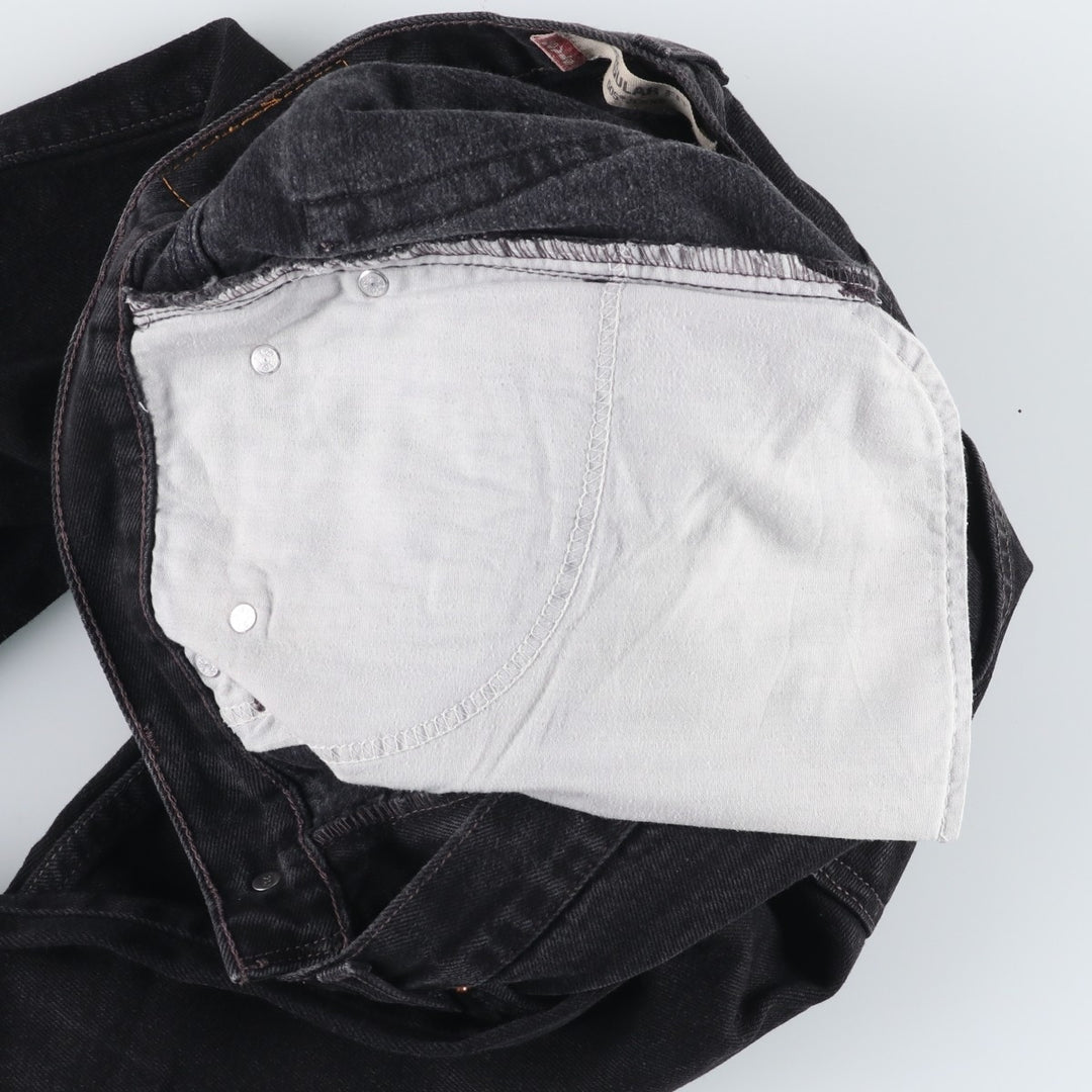 2000'S Levi's 505 Regular Fit Black Denim Tapered Denim Pants, Men's Size W33 cotton black type Vintage Second Hand