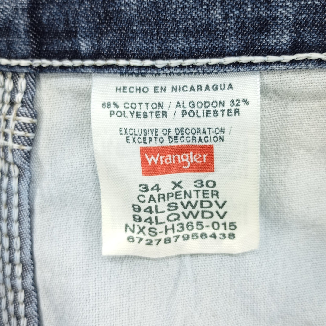 00'S Wrangler CARPENTER denim painter pants for men, equivalent to w36 cotton blue type Vintage Second Hand