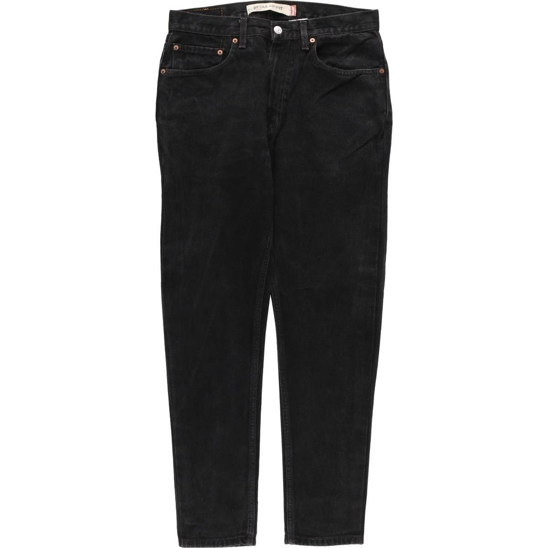 Levi's 505 REGULAR FIT Black Denim Tapered Denim Pants Men's W32 equivalent cotton black type Vintage Second Hand