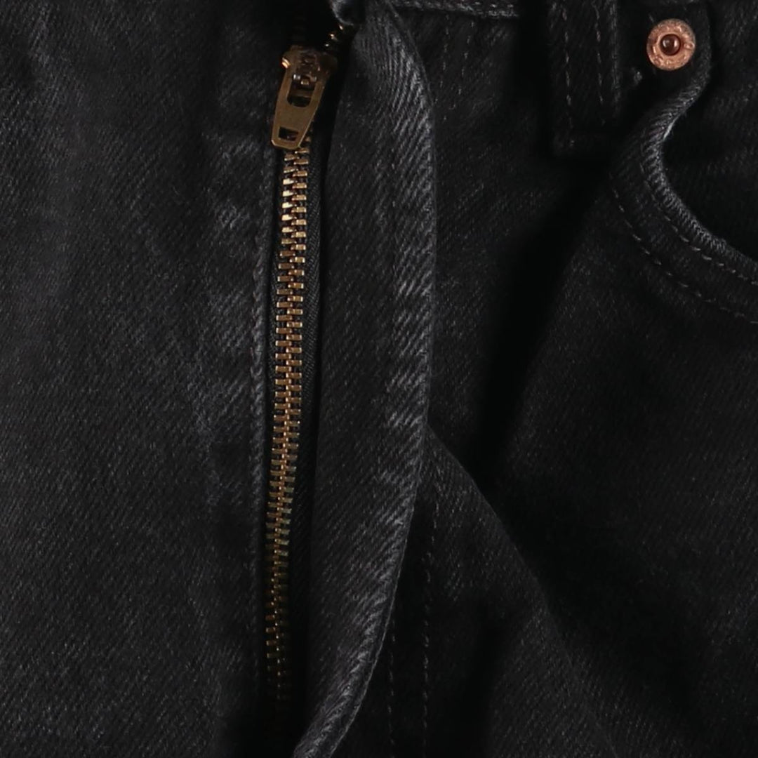 Levi's 505 REGULAR FIT Black Denim Tapered Denim Pants Men's W32 equivalent cotton black type Vintage Second Hand