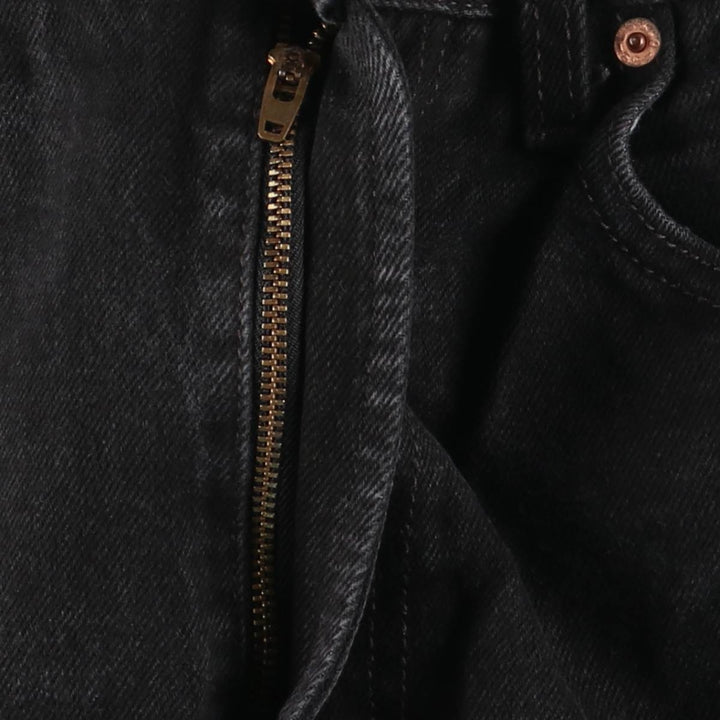 Levi's 505 REGULAR FIT Black Denim Tapered Denim Pants Men's W32 equivalent cotton black type Vintage Second Hand