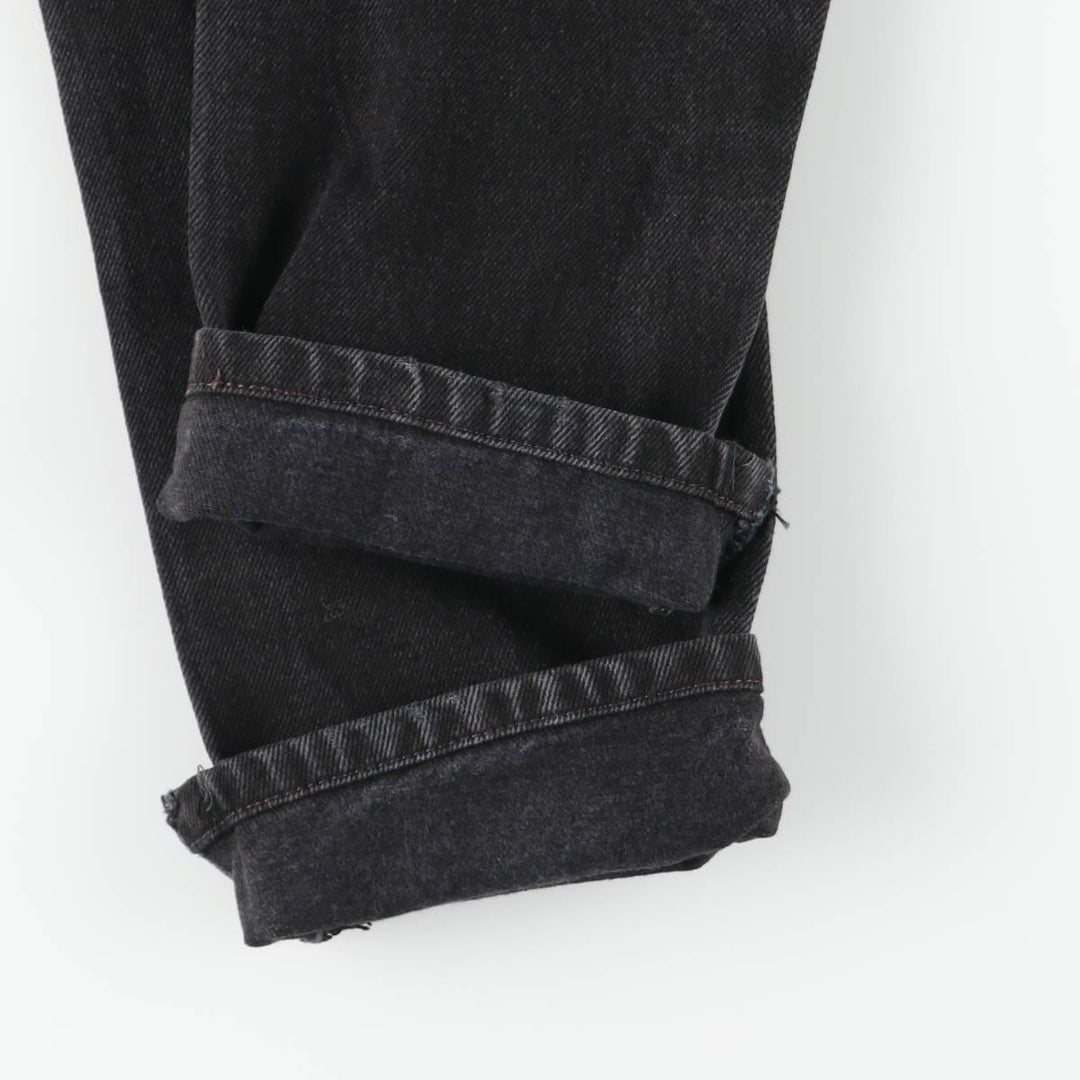 Levi's 505 REGULAR FIT Black Denim Tapered Denim Pants Men's W32 equivalent cotton black type Vintage Second Hand
