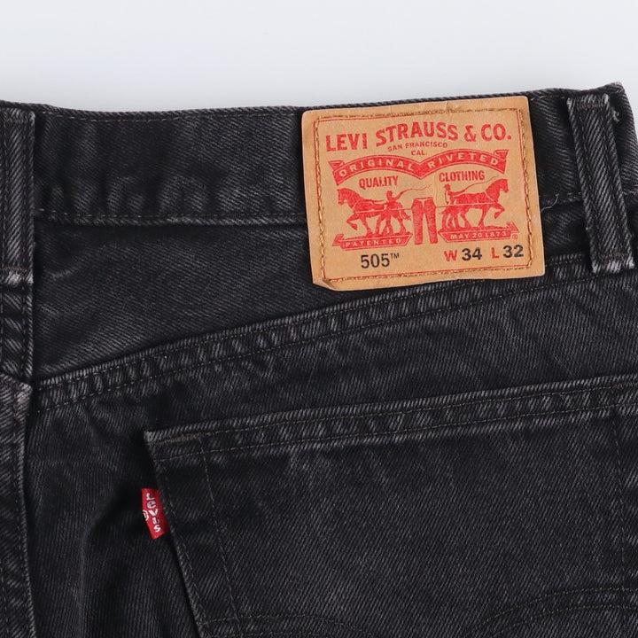 Levi's 505 Black Denim Tapered Denim Pants for Men, W34 equivalent cotton black type Vintage Second Hand
