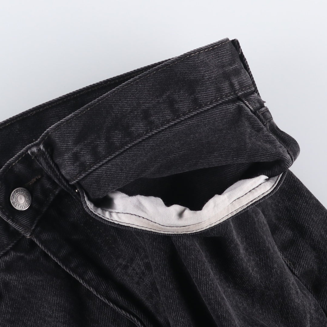 Levi's 505 Black Denim Tapered Denim Pants for Men, W34 equivalent cotton black type Vintage Second Hand