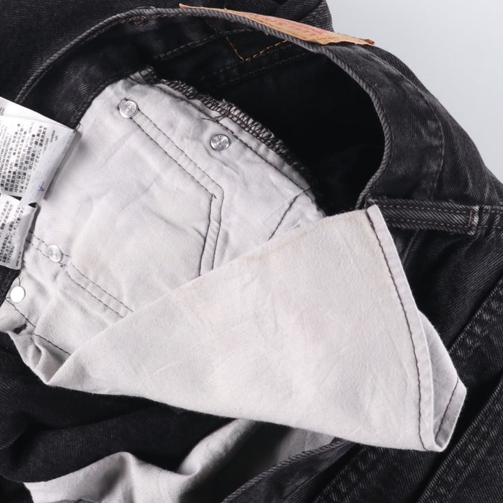 Levi's 505 Black Denim Tapered Denim Pants for Men, W34 equivalent cotton black type Vintage Second Hand