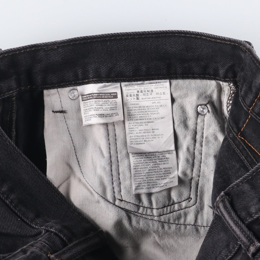 Levi's 505 Black Denim Tapered Denim Pants for Men, W33 equivalent cotton black type Vintage Second Hand