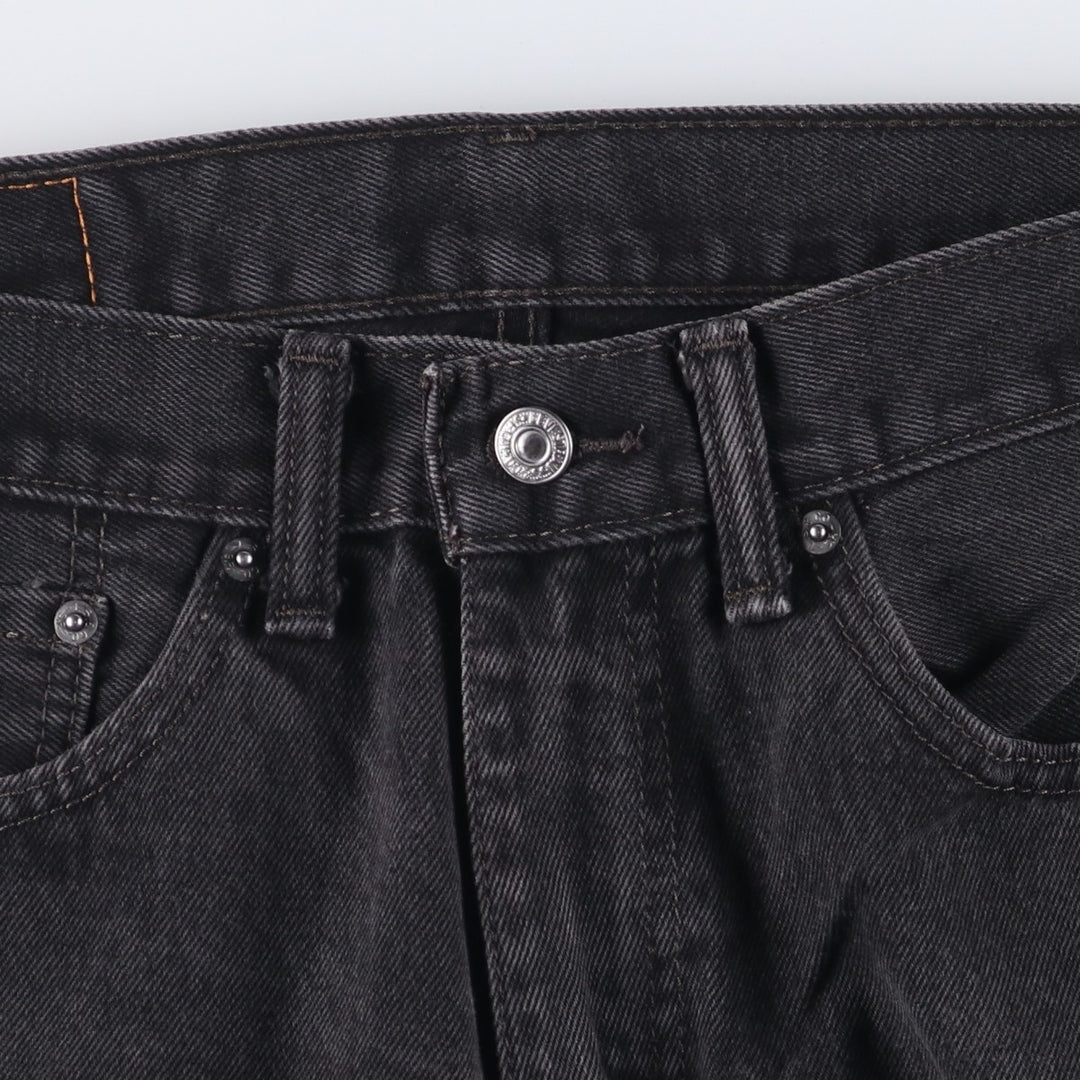 Levi's 505 Black Denim Tapered Denim Pants for Men, W33 equivalent cotton black type Vintage Second Hand