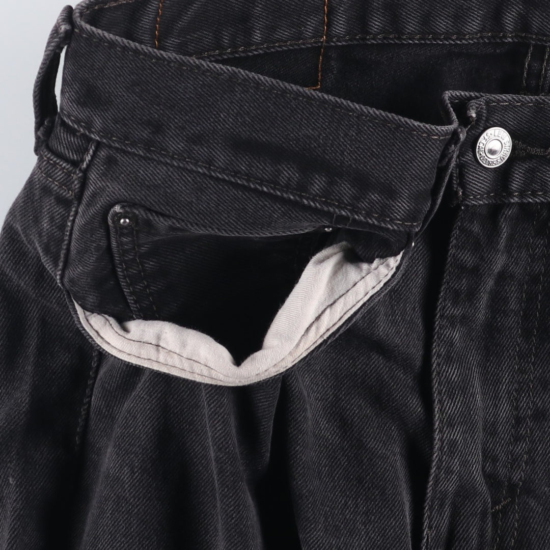 Levi's 505 Black Denim Tapered Denim Pants for Men, W33 equivalent cotton black type Vintage Second Hand