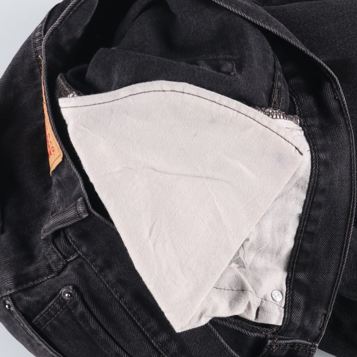 Levi's 505 Black Denim Tapered Denim Pants for Men, W33 equivalent cotton black type Vintage Second Hand