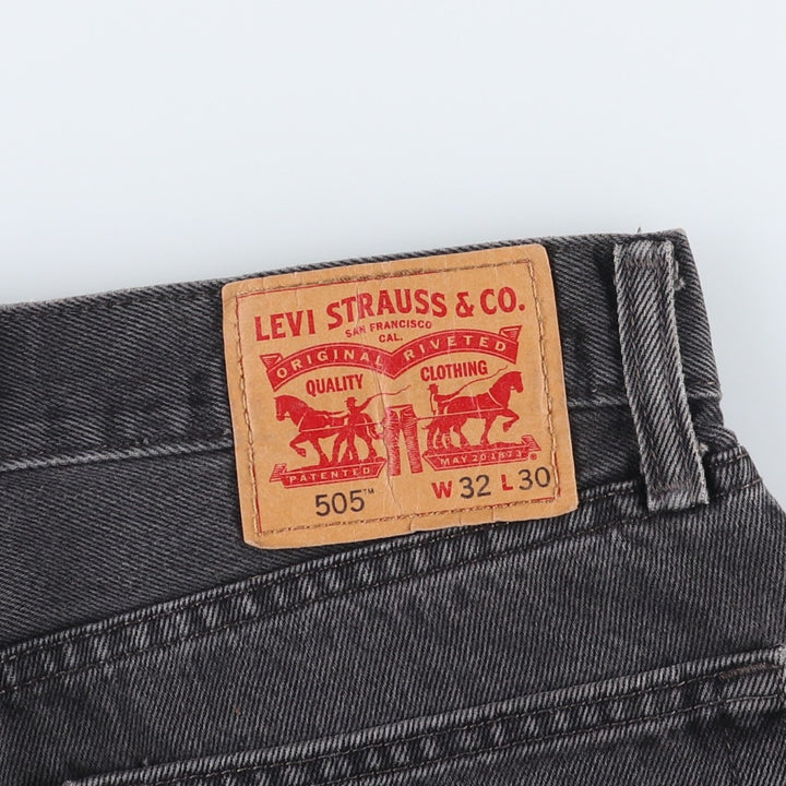 Levi's 505 Black Denim Tapered Denim Pants for Men, W31 equivalent cotton black type Vintage Second Hand