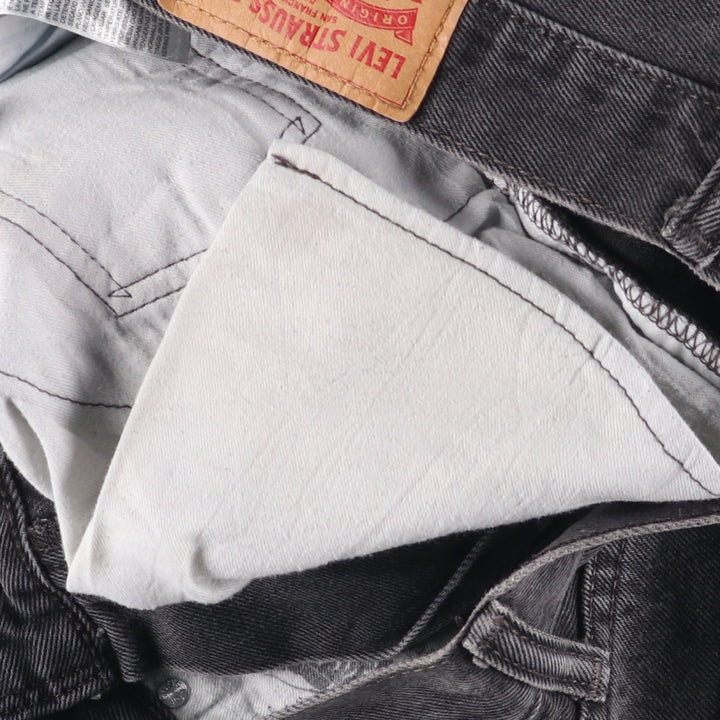 Levi's 505 Black Denim Tapered Denim Pants for Men, W31 equivalent cotton black type Vintage Second Hand