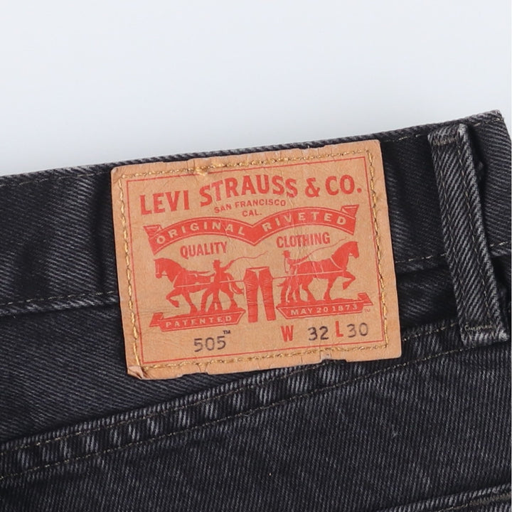 Levi's 505 Black Denim Tapered Denim Pants for Men, W32 equivalent cotton black type Vintage Second Hand