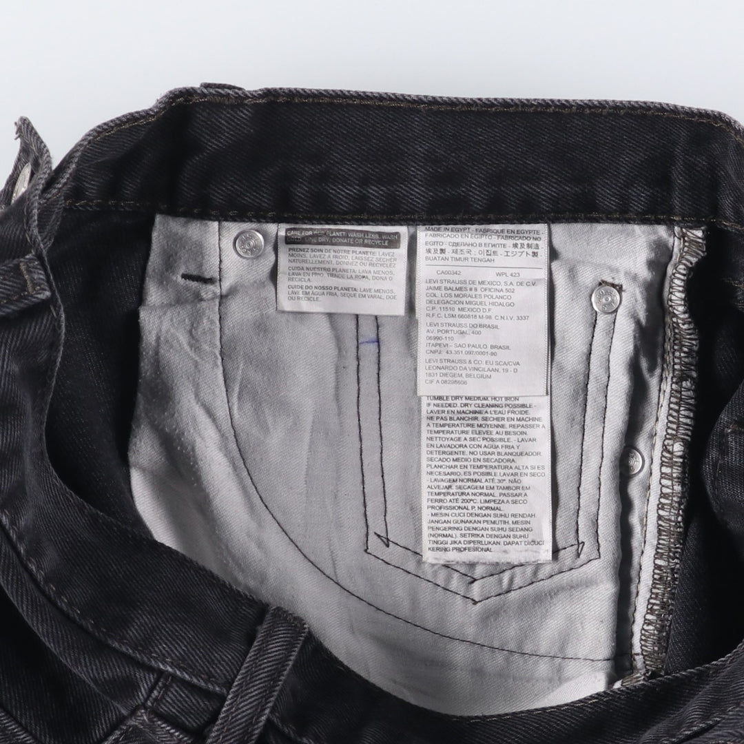 Levi's 505 Black Denim Tapered Denim Pants for Men, W32 equivalent cotton black type Vintage Second Hand