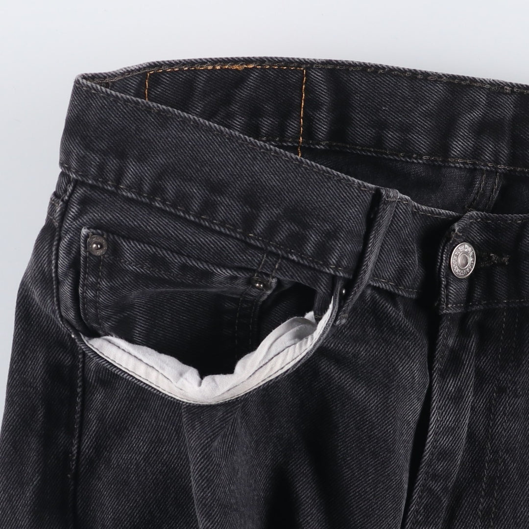 Levi's 505 Black Denim Tapered Denim Pants for Men, W32 equivalent cotton black type Vintage Second Hand