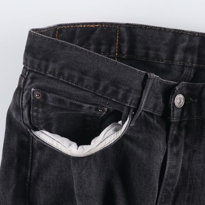 Levi's 505 Black Denim Tapered Denim Pants for Men, W32 equivalent cotton black type Vintage Second Hand