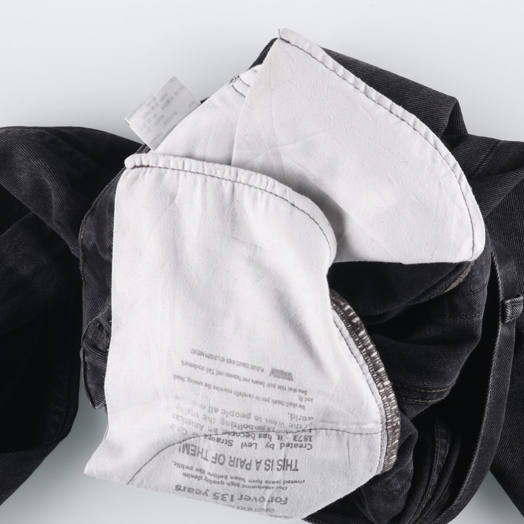 Levi's 505 Black Denim Tapered Denim Pants for Men, W32 equivalent cotton black type Vintage Second Hand